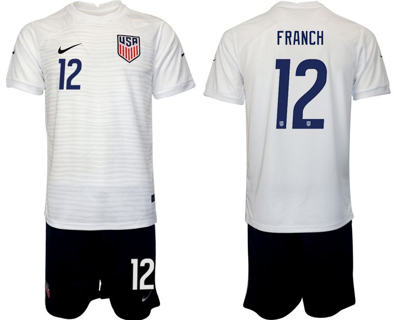 Men 2022 World Cup National Team United States home white 12 Soccer Jersey